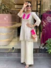 Flora Embroidered A-line Kurti Set