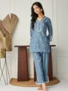 Premium Cotton Slub Coord Set for Summer, Embroidered Top and Palazzo To wear in daily wear | office wear | picnic wear