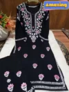 Black Chikankari Embroidery Kurta Set with Palazzos