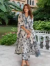 Premium Floral Printed Cotton Kurti Set with Dupatta | Elegant Ethnic Wear for Women